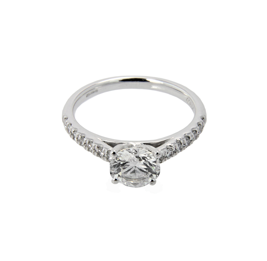 Micro Set shoulders 4 Claw Engagement ring 